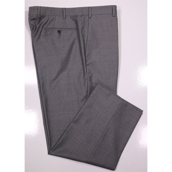 Zanella Current Devon Model Gray Flat Front Wool Dress Pants 38x28 - Picture 1 of 9